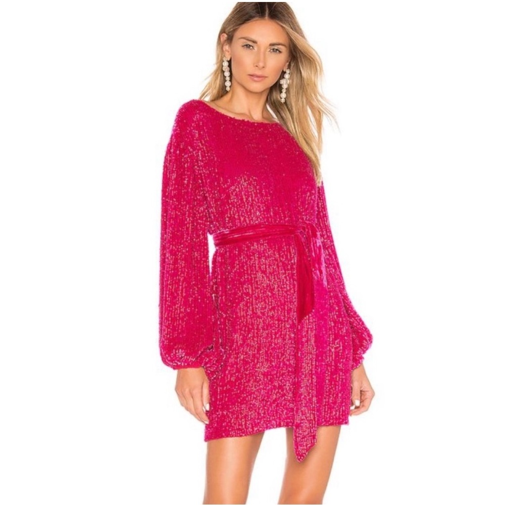 Retrofete Grace Dress in Metallic Fuscia (XS)